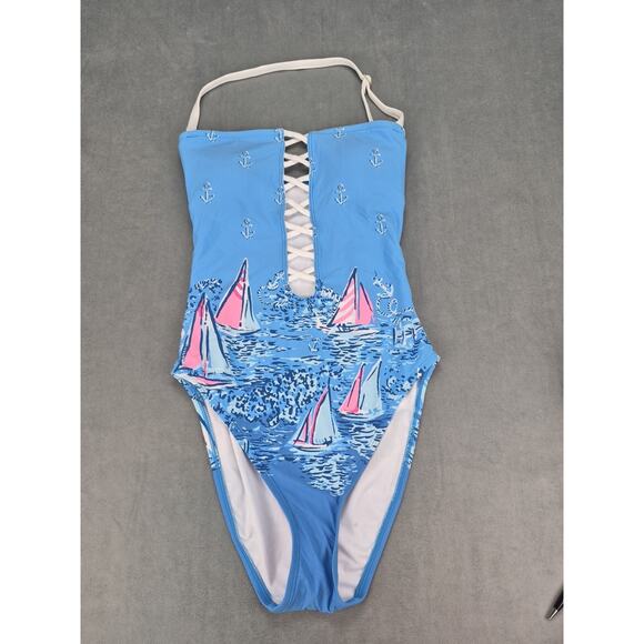 Lilly Pulitzer Other - Lilly Pulitzer Novi One Piece Swimsuit Lunar Blue A Lil Nauti New Womens Size 0